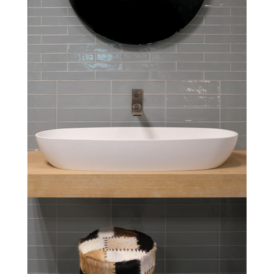 FugaFlow Eccelente Pietra Vasque - 95x36x14 cm - solid surface - blanc mat