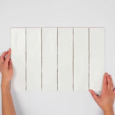 Terravito Pavero carreau mural - 7,5x30cm - Rectangulaire - 8,6mm - Blanc mat