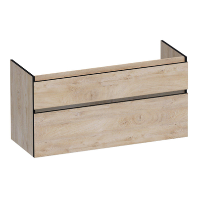 BRAUER Delight Edge wastafelonderkast 120 2 softclose lades - greeploos - 2 sifon uitsparingen - Forest Wheat