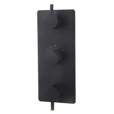 Wiesbaden Caral élément de finition thermostatique encastré 3 voies mat noir