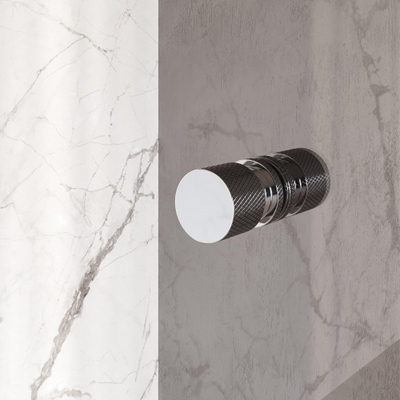 BRAUER Void Carving Pendeldeur - 100x200cm - glascoating - omkeerbaar - helder glas - Chroom