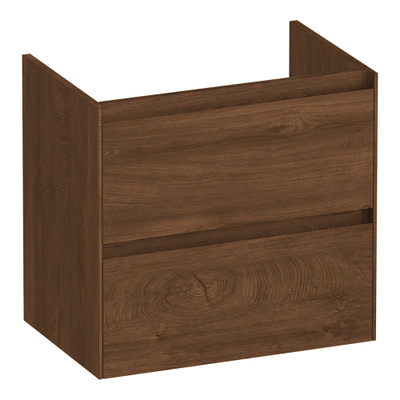 BRAUER Inspire wastafelonderkast ondiep 60 2 softclose lades - greeploos - 1 sifon uitsparing - Forest Cacao