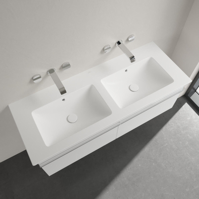 Villeroy & Boch Venticello Lavabo pour meuble 130x50cm 2 vasques avec trop-plein Ceramic+ stone white