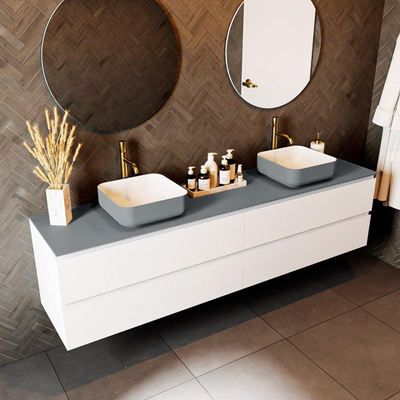 Mondiaz TOP 46 Topblad - 200x46x0.9cm - geschikt voor afdekplaat - Solid surface - Plata