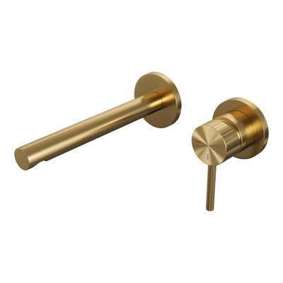 BRAUER Stripe Mitigeur lavabo encastré - bec droit et rosaces - modèle A1 - or brossé PVD