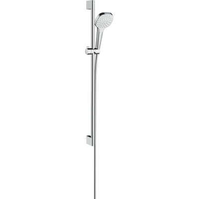 Hansgrohe Croma Select E ensemble barre de douche avec douchette Croma Select E 1 jet EcoSmart 90cm avec flexible Isiflex`B 160cm blanc/chrome