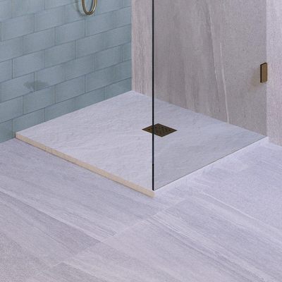 BRAUER Asteroid Receveur de douche 90x90 incl. antidérapant et antibactérien marbre minéral blanc mat