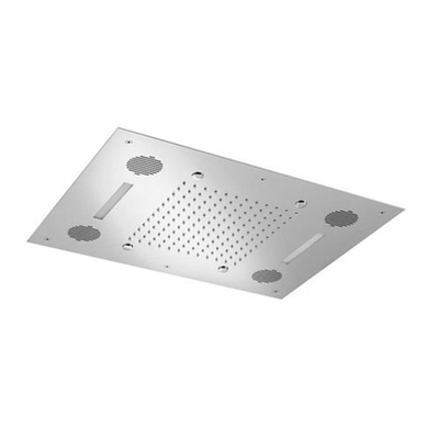 Hotbath Mate douche de tête encastrée 48x63cm rectangulaire avec spray éclairage LED nickel brossé