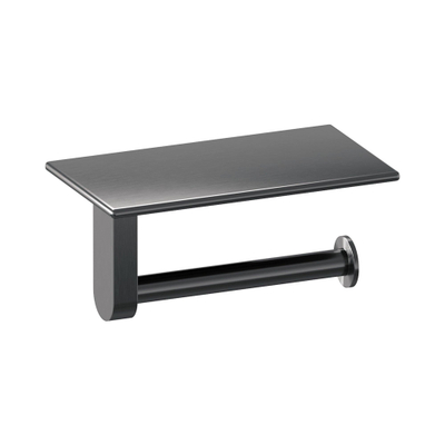 Brauer toiletrolhouder - 18cm - Gunmetal geborsteld