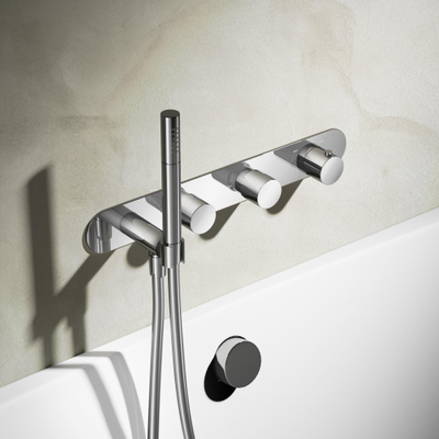Hotbath Buddy Thermostaat - inbouw - met 2 stopkranen bad douche - hoogglans chroom