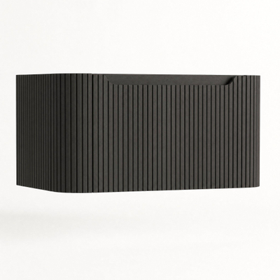 H&R Badmeubelen Juice Wastafelonderkast - 80x45x40cm - afgeronde hoeken - 3D-front - 1 lade - geïntegreerde greep - basalt