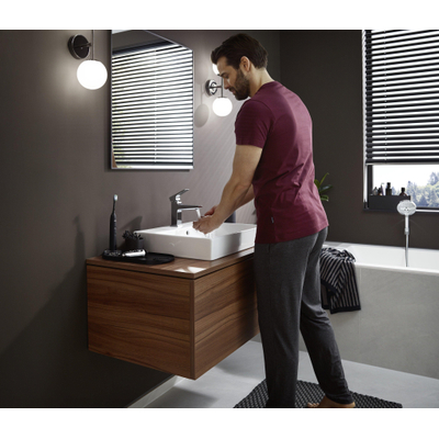 Hansgrohe Metropol Toiletkraan - 100 met push open waste - met voorsprong vaste uitloop 12.7cm - glans goud