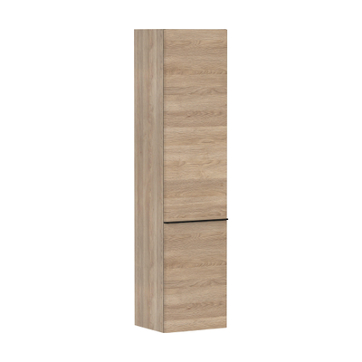 Hansgrohe Xelu Q Armoire haute - 165x40x35cm - 2 portes - poignée noir mat - fermeture amortie - charnière gauche - natural oak