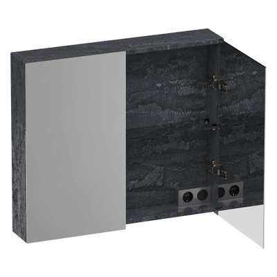 BRAUER Impress spiegelkast – 80x70x15 cm – 2 deuren, dubbelzijdige spiegeldeuren – Damascus