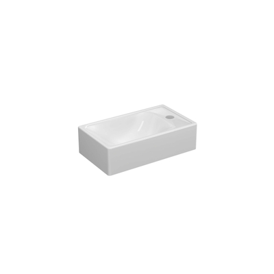 INK Pack lavabo porcelaine trou de robinet à droite incl. robinet de lavabo, siphon design et bonde design