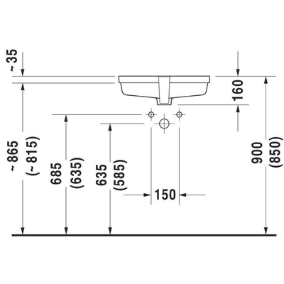 Duravit Vero Onderbouwwastafel - zonder kraangat - met overloop - 48.5x31.5cm - met wondergliss - inclusief bevestiging - wit