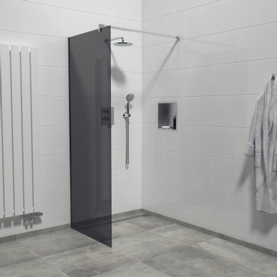 Marenza Bellini Inloopdouche - 80x200cm - rookglas - chroom