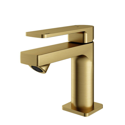 Hotbath Gal Robinet mélangeur lave-mains à poser - bec 10,2 cm - PVD - laiton brossé