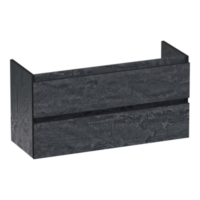 BRAUER Joy Edge meuble sous lavabo peu profond 100 2 tiroirs softclose - sans poignée - 1 découpe pour le siphon - Damas