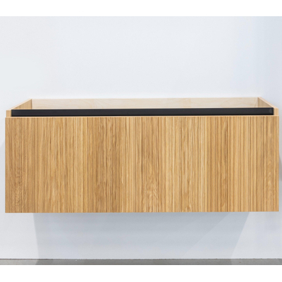 Saniclass Holz Base Badkameronderkast - 120cm - 1 lade - greeploos - eiken - met Forzalaqua topblad - marmer - OUTLET UDEN