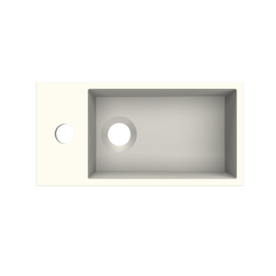 Arcqua Flair fontein - 36x18x9cm - cast marble - 1 kraangat - links - mat zand