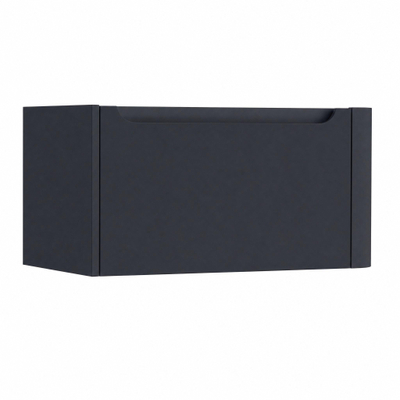 H&R Badmeubelen Juice Meuble sous lavabo - 80x45x40cm - angle droit arrondi - 1 tiroir - poignée intégrée - Dark blue
