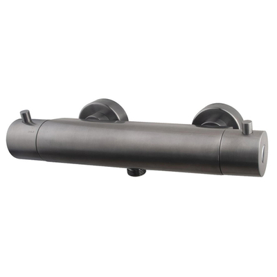 Wiesbaden Caral Cool Touch thermostatische douchemengkraan glijstangset compleet met handdouche 3 standen gunmetal PVD