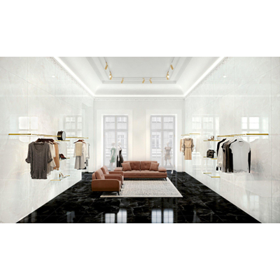 SAMPLE Energieker Onyx carrelage de sol et de mur Aspect marbre Blanc brillant