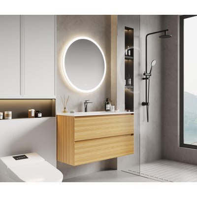 Saniclass Terra Wastafelonderkast - 100cm - 2 lades - sandwood