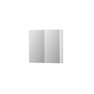 INK SPK2 armoire de toilette – 80 x 74 x 14 cm – 2 portes, portes-miroir double face – Blanc haute brillance