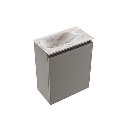 MONDIAZ TURE-DLUX meuble WC 40 cm Smoke. Lavabo EDEN Glace position gauche. Sans trou de robinet.