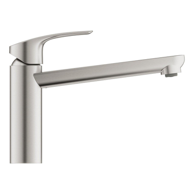 GROHE Eurosmart Robinet de cuisine 1 trou avec bec moyen orientable aspect acier inoxydable