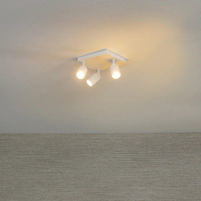 QAZQA Ducha badkamer plafondlamp - 23x23cm - 3 spots - IP44 - vierkant - mat wit TWEEDEKANS