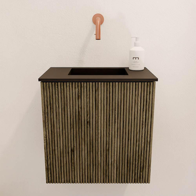 Mondiaz JOYA 40cm toiletmeubel - kleur Dusk - Wastafel FAYE positie Midden Zonder kraangat kleur Urban.