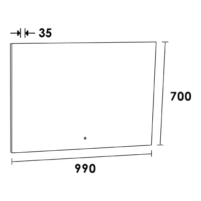 BRAUER Ruby spiegel - 100x70cm - rechthoekig - met indirecte LED-verlichting met dimfunctie en touch-bediening