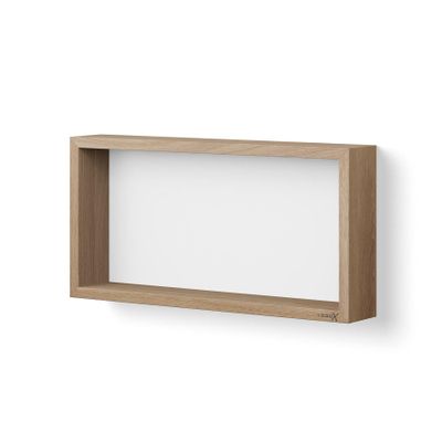 Looox Wood collection Boîte murale 60x30cm avec panneau arrière chêne blanc blanc mat