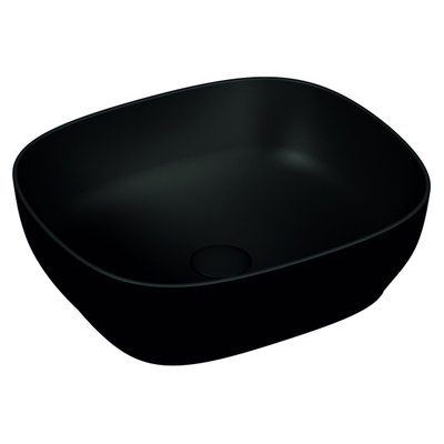 Vitra outline lavabo en saillie carré sans trou pour robinet, sans trop-plein 47x41cm noir mat