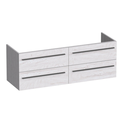 BRAUER Trust meuble sous-lavabo 140 sans poignées rapportées 4 tiroirs à fermeture douce et 2 découpes pour siphon - Forest Seashell