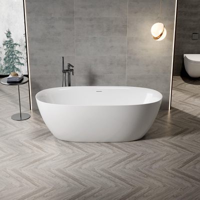 FugaFlow Eccelente Calma Vrijstaand bad - 170x80cm - acryl - sifon - glans wit