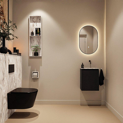 MONDIAZ TURE-DLUX 40cm toiletmeubel Urban. EDEN wastafel Glace positie rechts. Zonder kraangat.