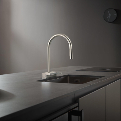 Hansgrohe Aquno Select M81 1-gr keukenkraan 170, uittrekbare vuistdouche, 3j RVS-look