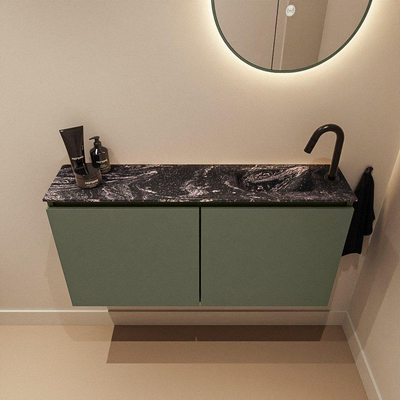 MONDIAZ TURE-DLUX Meuble toilette - 100cm - Army - EDEN - vasque Lava - position droite - 1 trou de robinet