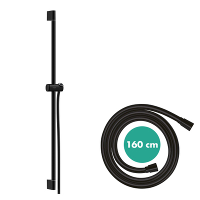 Hansgrohe Unica barre de douche 90cm flexible isiflex tuyau de douche 160cm noir mat