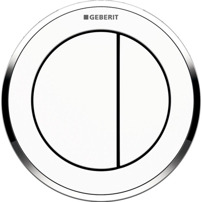 Geberit Type10 bedieningplaat - met frontbediening - voor toilet - 10x10cm - wit chroom
