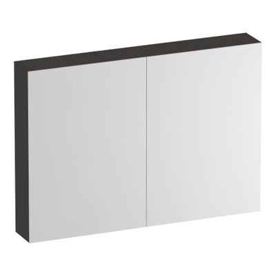 BRAUER Impress armoire de toilette - 100x70x15cm - sans éclairage - 2 portes miroir double face - Timber Anthracite