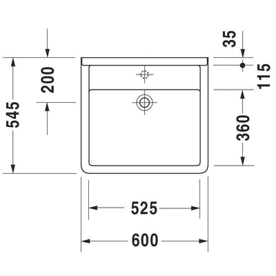 Duravit Starck 3 Wastafel - 60x54.5cm zo/kraangat - wit