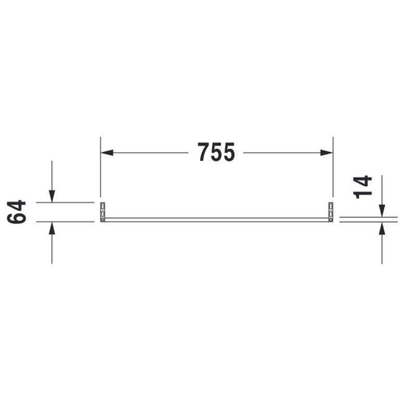 Duravit Vero Handdoekhouder - voor wastafel 045480 - hoogglans chroom