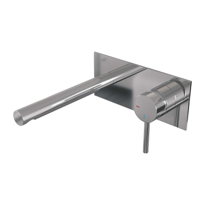 BRAUER Chrome Edition Wastafelmengkraan inbouw - rechte uitloop links - hendel lang smal - inclusief inbouwdeel - afdekplaat - model A 1 - chroom