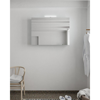 Mondiaz CUBB armoire de toilette – 100 x 70 x 18 cm – 2 portes – Clay (bleu clair/gris)