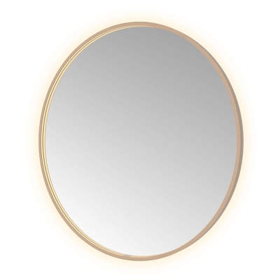 Hotbath &MORE Miroir Round éclairage LED direct et indirect chauffage de miroir dimmable avec télécommande Cuivre brossé PVD